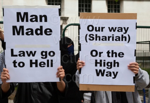 Pro Sharia Law Demonstration outside Downing Street, London, UK, 20 June 2010